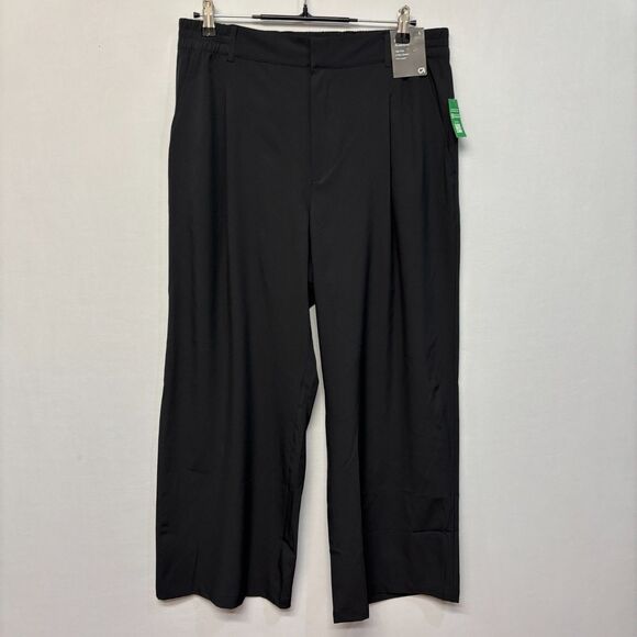 NWT Gap Gapfit Runaround Women Pleated High Rise Wide Leg Pants Large C025 -8 - Picture 1 of 16